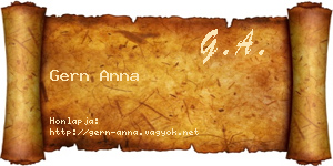 Gern Anna névjegykártya